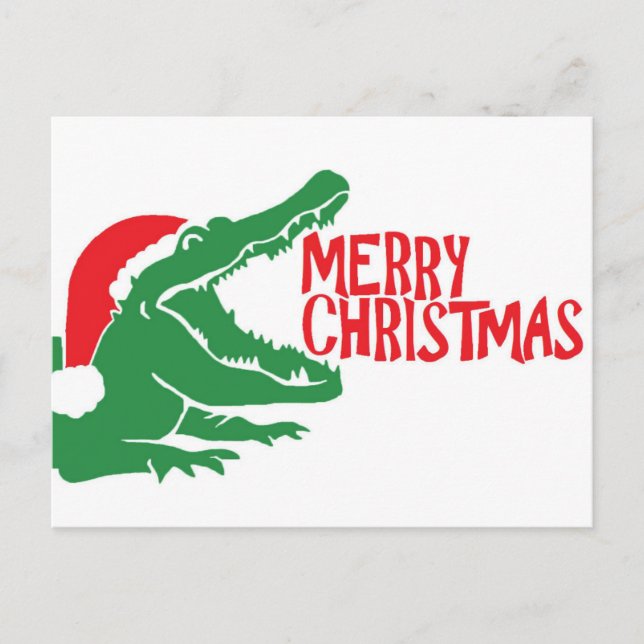 Alligator christmas postcard (Front)