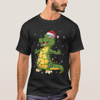 Alligator Christmas Santa Hat Lighting Classic T-S T-Shirt