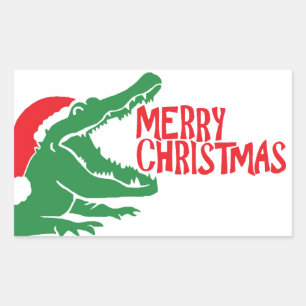 Alligator christmas sticker