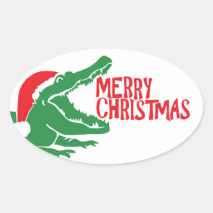 Alligator christmas sticker