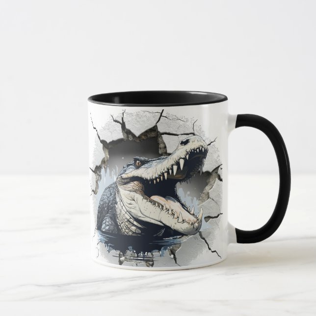 alligator coming out from a wall mug (Right)