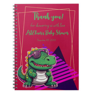 Alligator Cool Kawaii Retro Vibe Baby Shower Notebook