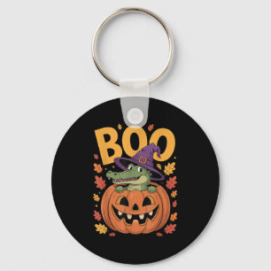 Alligator Costume On Pumpkin Halloween Alligator  Key Ring