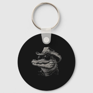 Alligator Cowboy Hat Gator Crocodile Reptile Lover Key Ring