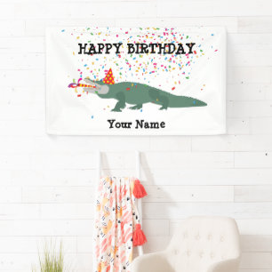 Alligator Crocodile - Animals Birthday Party Banner