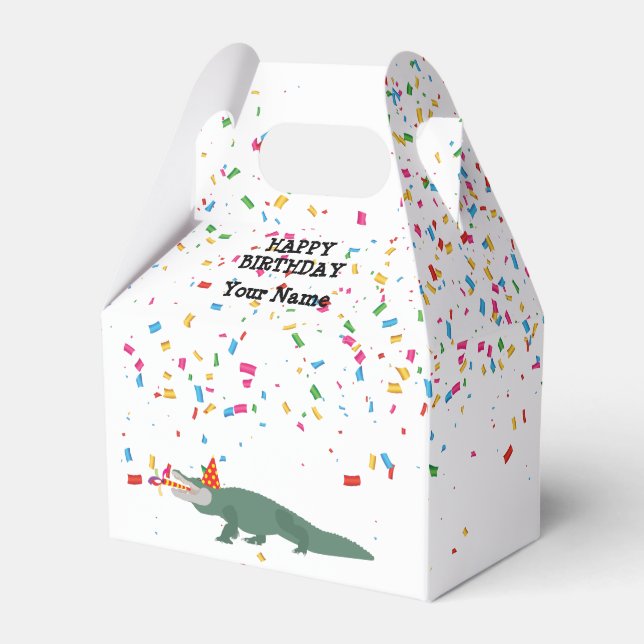 Alligator Crocodile - Animals Having a Party  Favour Box (Front Side)