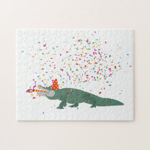 Alligator Crocodile - Animals Having a Party Jigsaw Puzzle