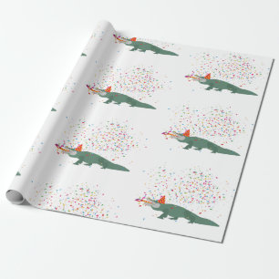Alligator Crocodile - Animals Having a Party  Wrapping Paper