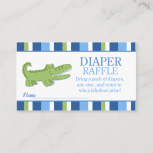Alligator / Crocodile Baby Shower Diaper Raffle Enclosure Card