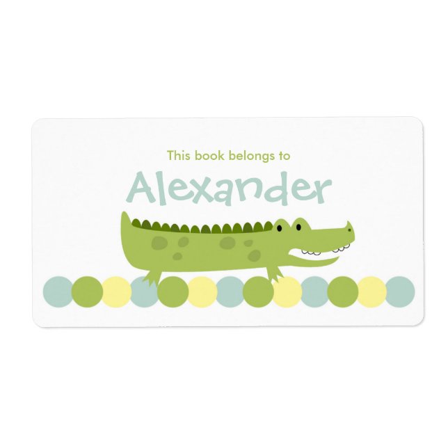 Alligator Crocodile Bookplate Label - Book Plate (Front)