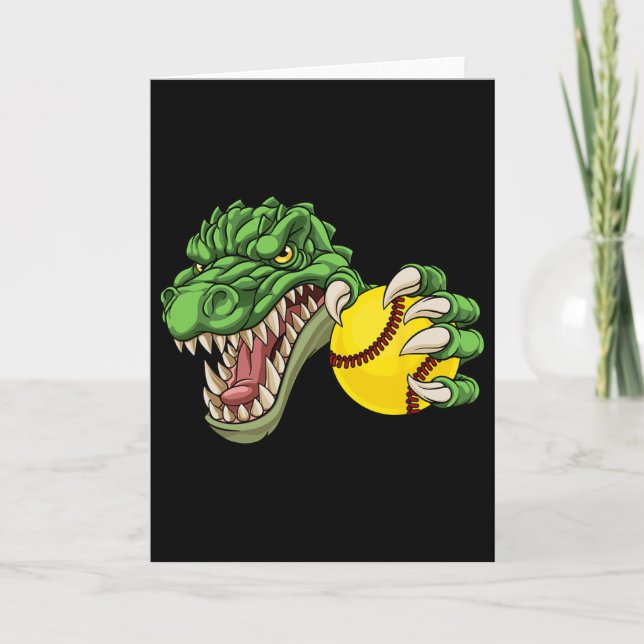 Alligator Crocodile Dinosaur Softll Character  Card (Front)