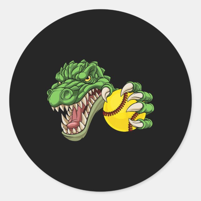 Alligator Crocodile Dinosaur Softll Character  Classic Round Sticker (Front)