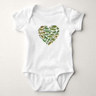 Alligator Crocodile Gator animal lover heart men w Baby Bodysuit