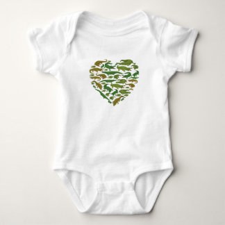 Alligator Crocodile Gator animal lover heart men w Baby Bodysuit