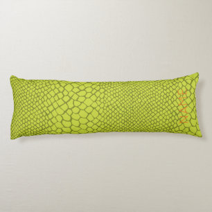 Alligator Crocodile Pattern NAME Mod Green Kids Body Cushion