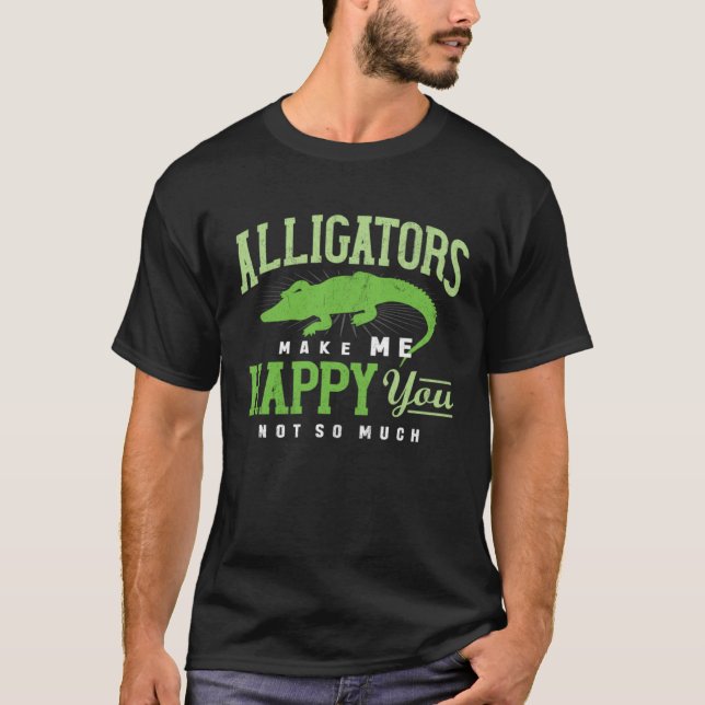 Alligator Crocodile Reptiles Zoo Wild Animal T-Shirt (Front)