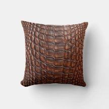 Alligator Crocodile Skin Faux Brown Leather 