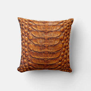 Alligator Crocodile Skin Faux Copper colour Cushion