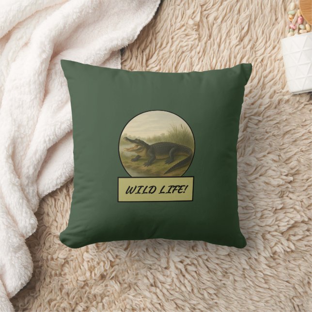 Alligator Dark Green Pillows (Blanket)