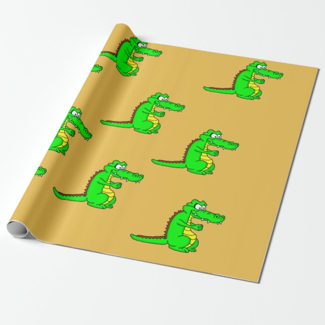 Alligator design wrapping paper (Unrolled)