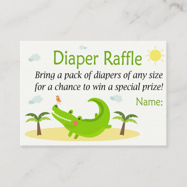 Alligator Diaper Raffle Tickets (Front)