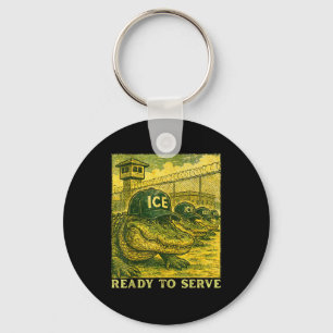 Alligator Everglades Florida Ice Parody Funny Retr Key Ring