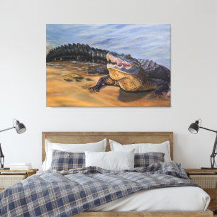 Alligator. Face to Face Canvas Print