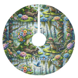 Alligator Fantasy Swamp Thunder_Cove Brushed Polyester Tree Skirt