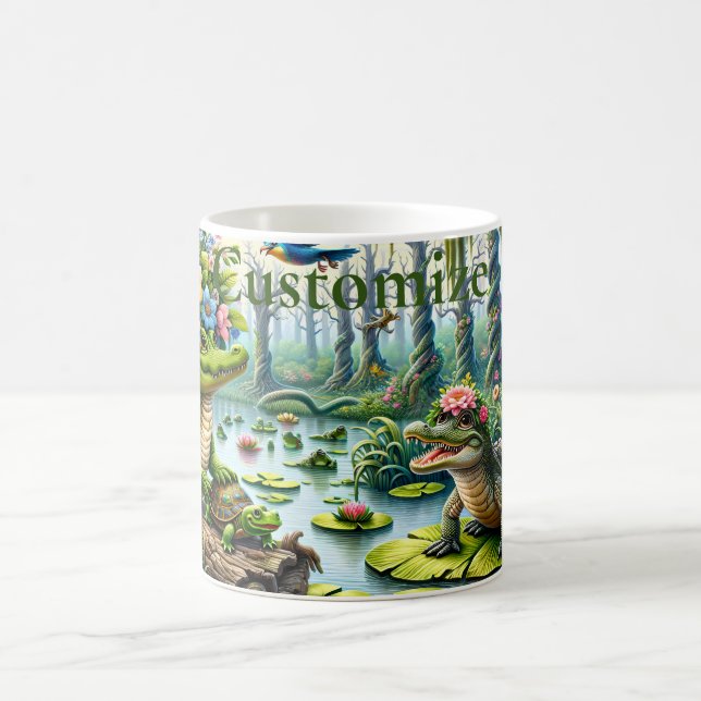 Alligator Fantasy Swamp Thunder_Cove Coffee Mug (Center)