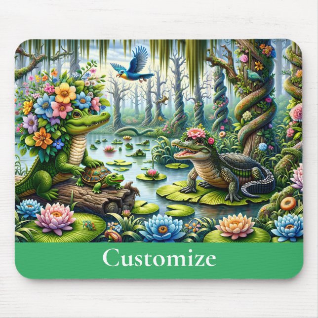 Alligator Fantasy Swamp Thunder_Cove Mouse Mat (Front)