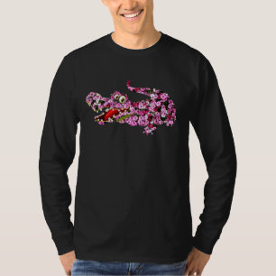 Alligator Flowers Rose Animal Crocodile Women And  T-Shirt