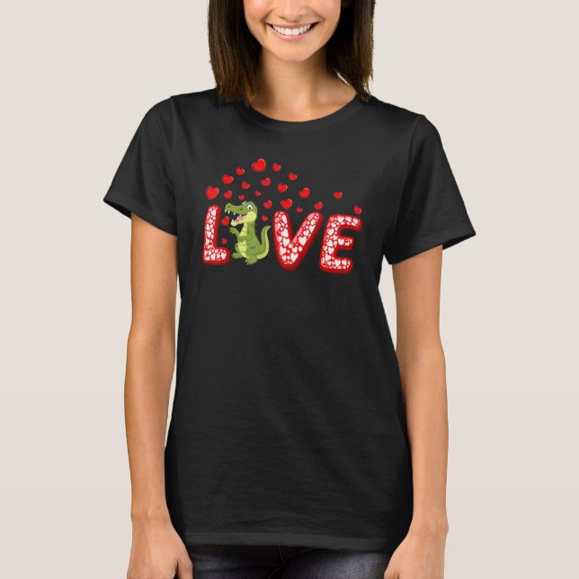 Alligator Funny Hearts Love Alligator Valentine S  T-Shirt (Front)