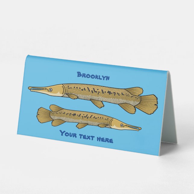 Alligator garfish cartoon illustration  (Front)