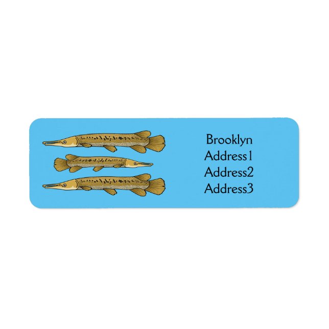 Alligator garfish cartoon illustration (Front)