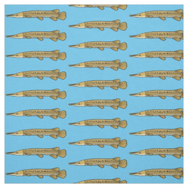 Alligator garfish cartoon illustration fabric (Swatch)