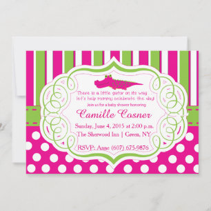 ALLIGATOR GIRL BABY SHOWER INVITE