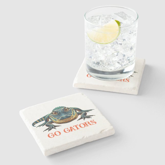 Alligator - Go Gators Stone Coaster (Side)