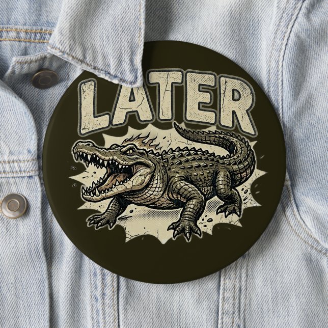 Alligator Grad Pin - Cute Custom Button Gift (In Situ)