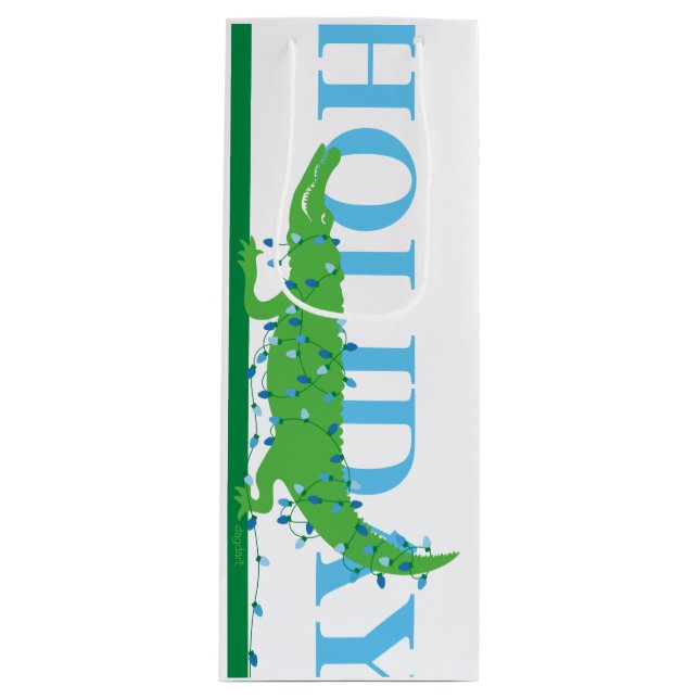 Alligator Holiday Wine Bag (Front)