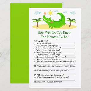 Alligator How well do you know baby shower game
