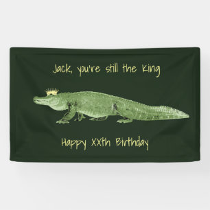 Alligator in a Crown Birthday Banner