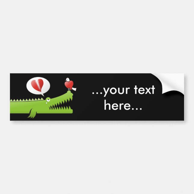 Alligator in Love Bumper Sticker (Front)