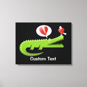 Alligator in Love Canvas Print
