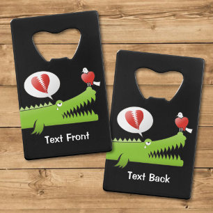 Alligator in Love Credit Card Bottle Opener