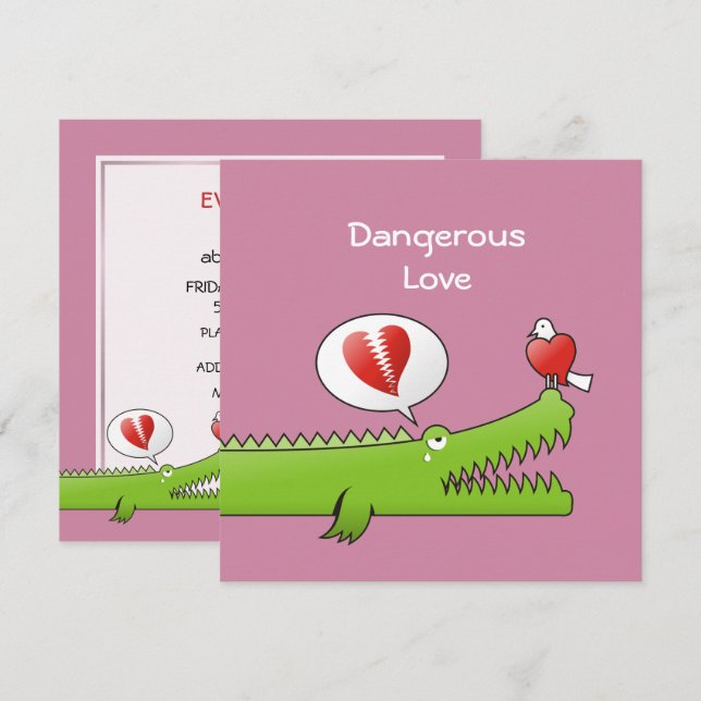 Alligator in Love Invitation (Front/Back)