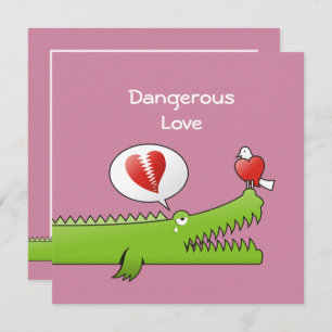 Alligator in Love Invitation