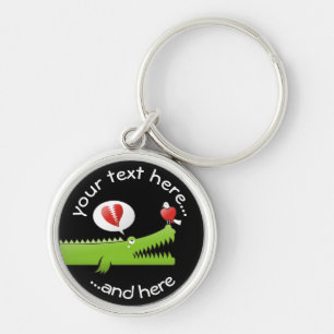 Alligator in Love Key Ring