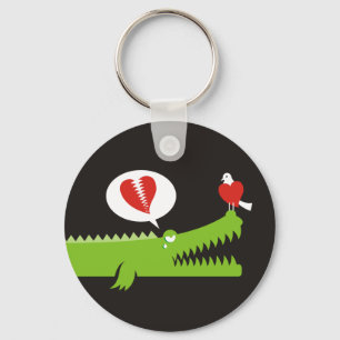 Alligator in Love Key Ring