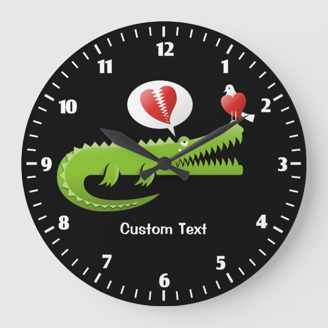 Alligator in Love Large Clock (Front)