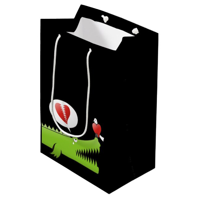 Alligator in Love Medium Gift Bag (Front Angled)